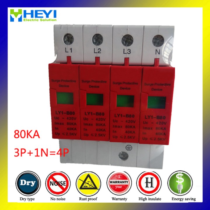 Surge pole hoher kapazität schiene din 385v/420v 4 prozent überspannungsableiter typ 1 80ka schneider electric - 1