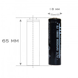 18650 Negro 18650 3.7v batería recargable de Li ion 6000mAh para la antorcha del faro tl - 1