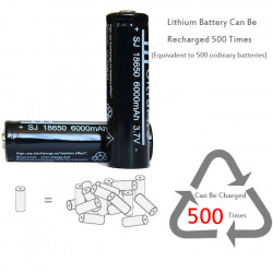 18650 Negro 18650 3.7v batería recargable de Li ion 6000mAh para la antorcha del faro tl - 4
