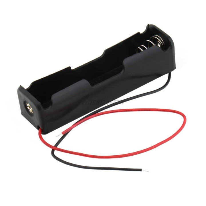 1 Stk Fall-Kasten-Halter für 1 x 18650 Schwarz mit 6 'Drahtanschlüssen nagelneu Plastik Batterie-Speicher piles44 - 4