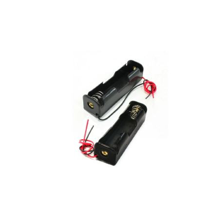 2 X caja de la caja Pza Soporte para 1 x 18650 Negro con 6 'Wire Leads estrenar de plástico de almacenamiento de la batería edea