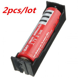 2 X  Pce cassa del supporto per 1 x 18.650 nero con 6 'Conduttori di plastica brandnew Batteria bagagli edealmax - 1