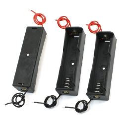 3 Pce Case Box Holder for 1 x 18650 Black with 6' Wire Leads Brand New Plastic Battery Storage edealmax - 2