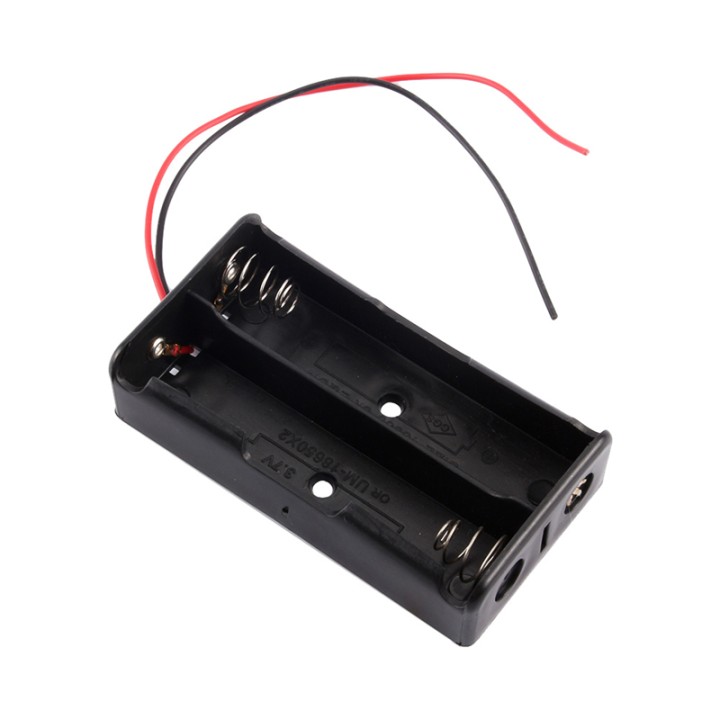 3.7V supporto della clip cassa della scatola nera con un cavo per 2 18650 edealmax - 1