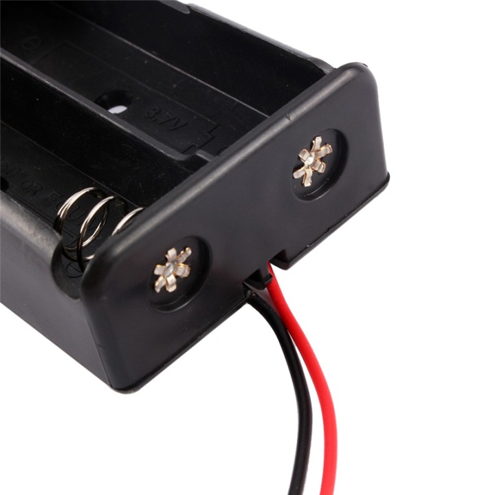 3.7V supporto della clip cassa della scatola nera con un cavo per 2 18650 edealmax - 5