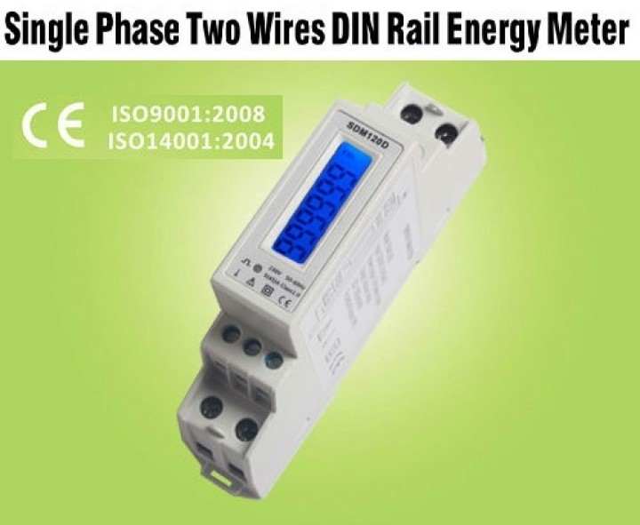 Energieverbrauchsanzeige kwh stundenzähler power din-schiene 220 ??v einphasig 1 phase velleman - 1