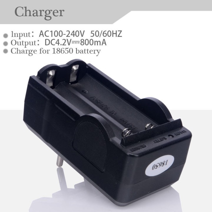 Chargeur secteur 220v 4.2v de 2 batteries rechargeables 18650 3.7v nedro - 1