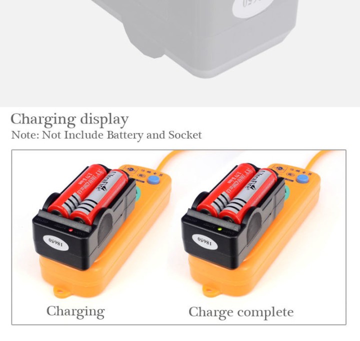 Chargeur secteur 220v 4.2v de 2 batteries rechargeables 18650 3.7v nedro - 5