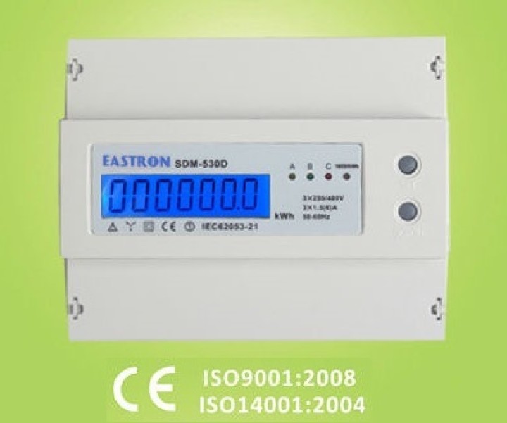 Kwh meter three phase four wire 100a din rail mounting 7 modules emdin03 velleman - 1