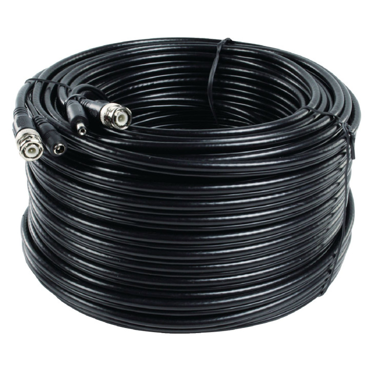 Cordon coaxial rg59 50m con enchufe bnc+alimentacion jack hembra hacia jack alim macho cable camara jr international - 1