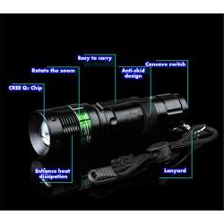 Torche led Q5 7w 3 Modes Rechargeable Zoomable LED Lampe De Poche hp - 1