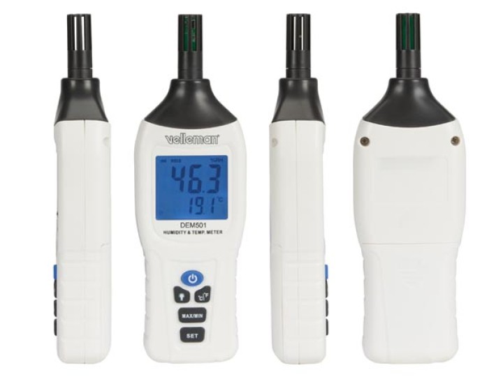 Termometro humidimetre dem 501 misura di temperatura termocoppia tipo K punto di rugiada jr international - 1