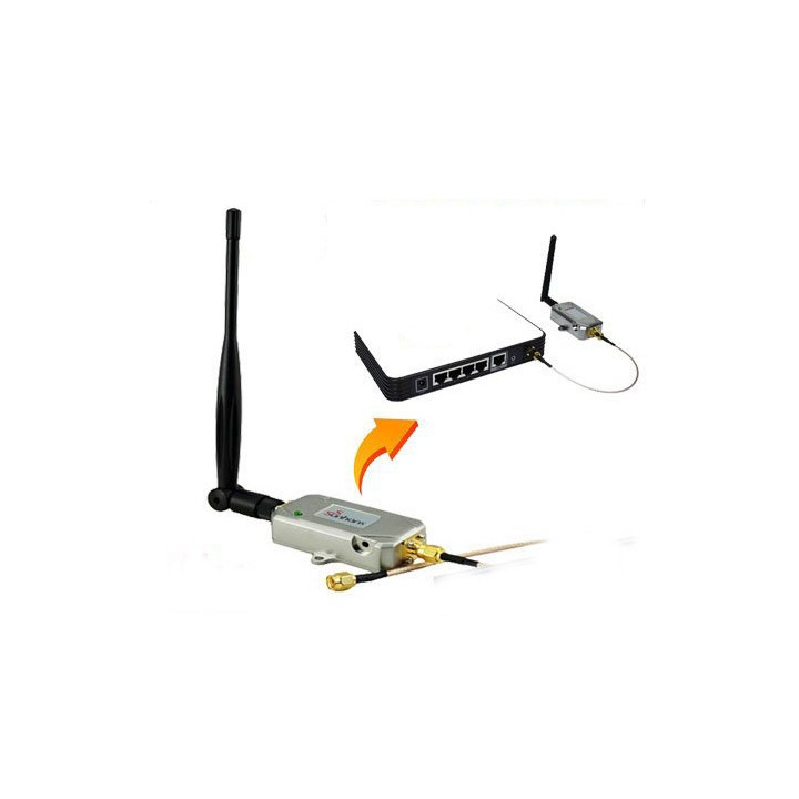 Amplificador wifi 2000mw 33dbi usb repetidor 2w 2.4ghz extension senal red inalambrico ian at wb2w cablematic - 1