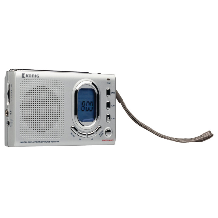 Radio Konig reloj pantalla digital portátil de 2 bandas banda FM MW SW 1.7 nedis - 2