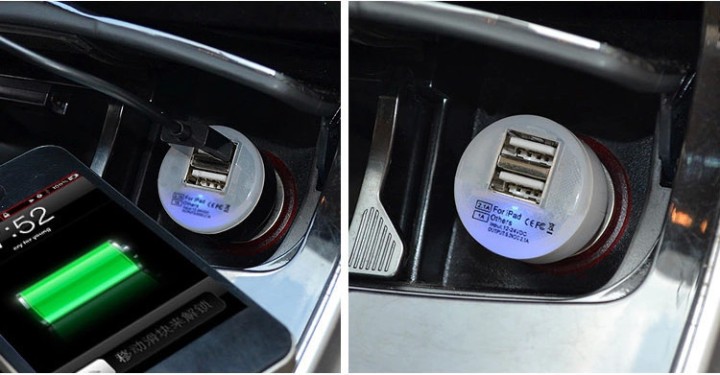 Ladegerät netzteil 12v 5v dual usb zigarettenanzünder im auto mp3 ipod hq p.sup.usb201 bluestork - 4