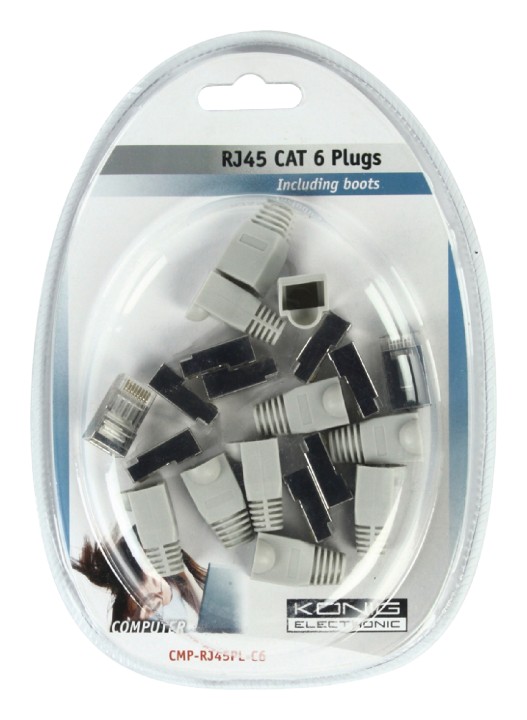 Spina rj45 8p 8c per rete (10 pezzi)spine telefoniche per reti telefoniche konig - 2