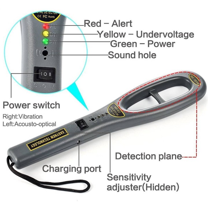 Tragbaren Handheld Metal Detector Berufssuper Scanner Tool Finder für Sicherheit prüfen GC-101H Garrett vigicom - 5