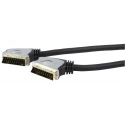 Cable Scart male high quality 21-pin male gold plated Double shielded ofc 10 meters hq - 1