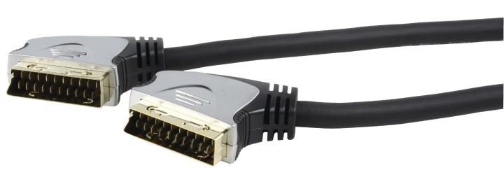 Cable euroconector de alta calidad del macho de oro masculino de 21 pines chapado con doble protección OFC 10 metros hq - 1
