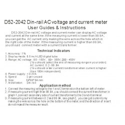 Voltmetre amperemetre de tableau d52-2042 80-300v 200-450vac 02a 99.9a deson - 1