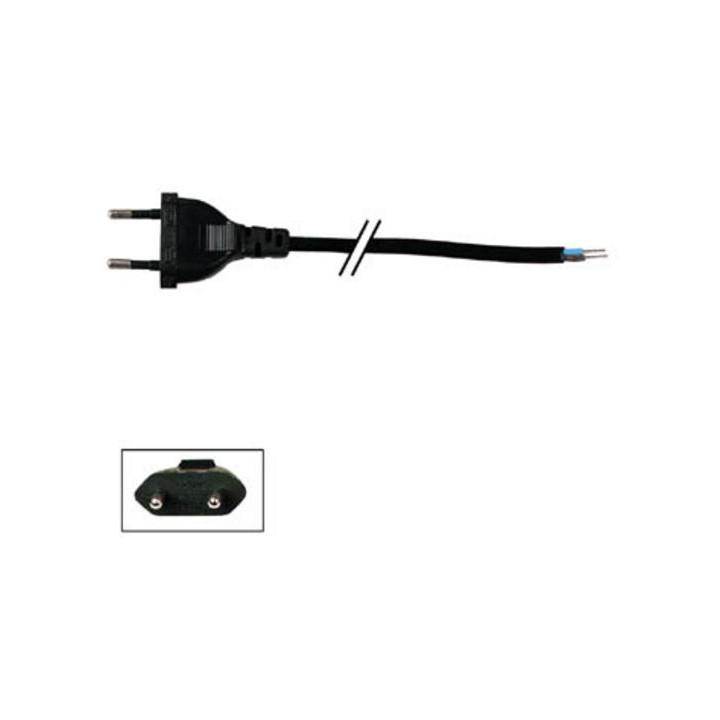 Cordone bipolare con spina maschio normalizzata nero, 1.8m cordone elettrico prolunga elettrica velleman - 1