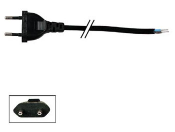 Zweipolige schnur mit standard stecker schwarz 1.8m elektrische schnur verlangerungsschnur velleman - 1