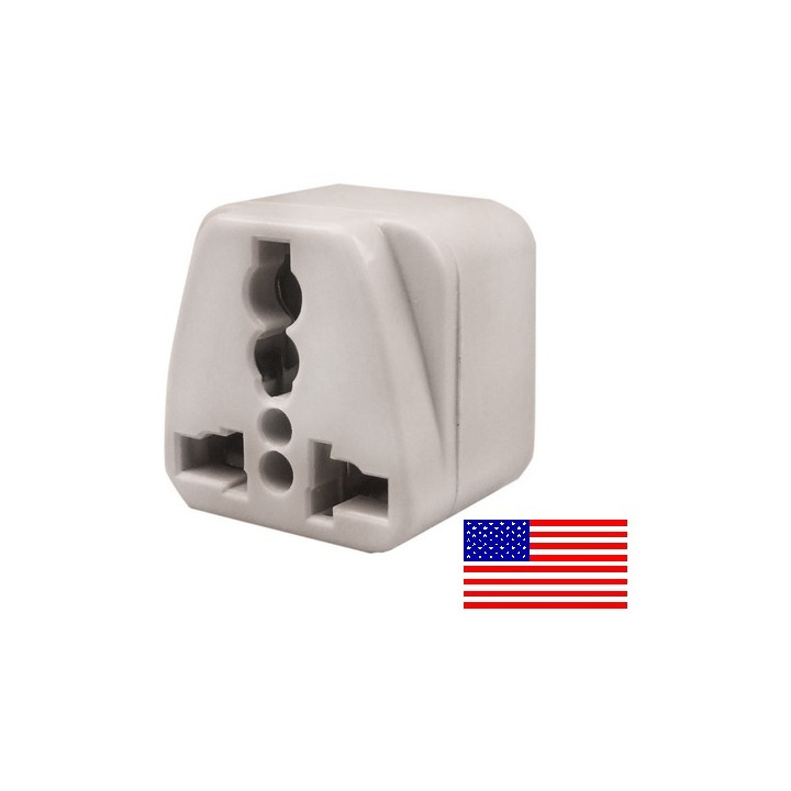 Travel adapter electric adapter 16 american male + female to female euro adapter reisestecker24 - 1