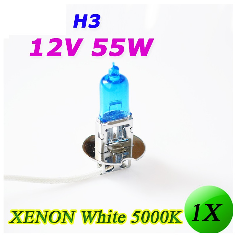 12V 55W H3 Car-styling Halogen Lamp 5000K Xenon Dark Blue Quartz Glass Car  Headlight Light
