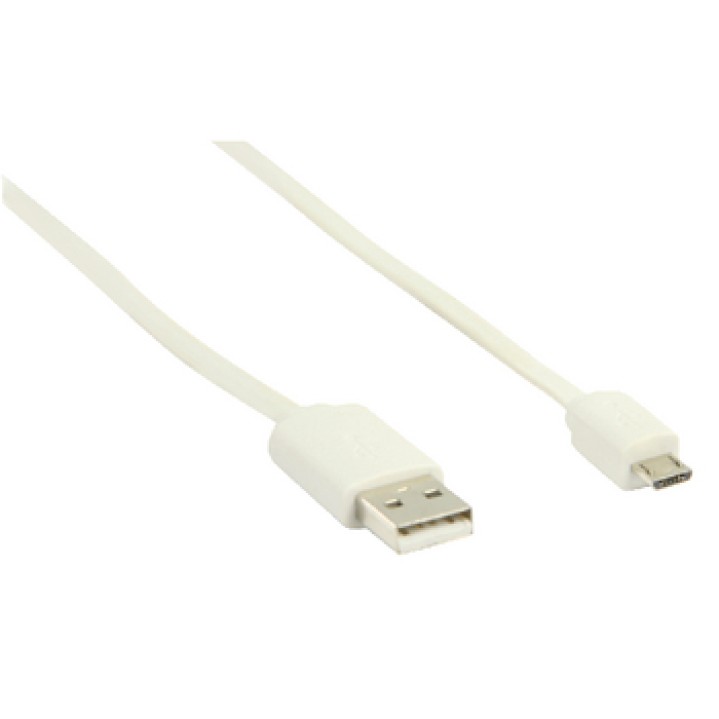 USB 2.0 A Male adapter cable computer cord Micro B male 1.00 m white vlmp60410w hq - 4