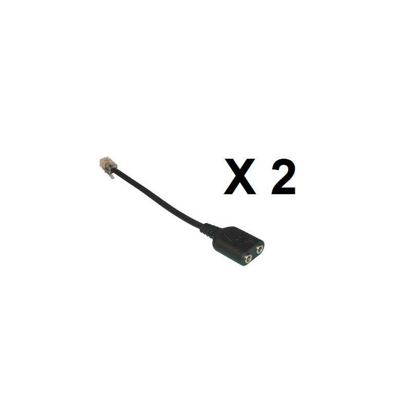 2 X Adattatore casue telefono telefonico microphone micro casco msn yahoo  skype voip convertitore adattatore converter