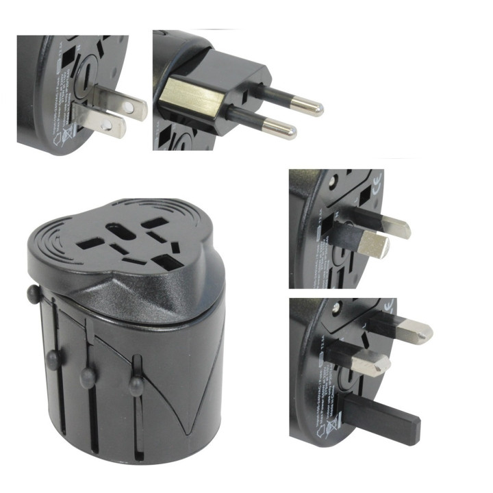 Adaptador conector electrico 150 paises con puerto usb viaje europa usa inglaterra uk australia promocaz - 2