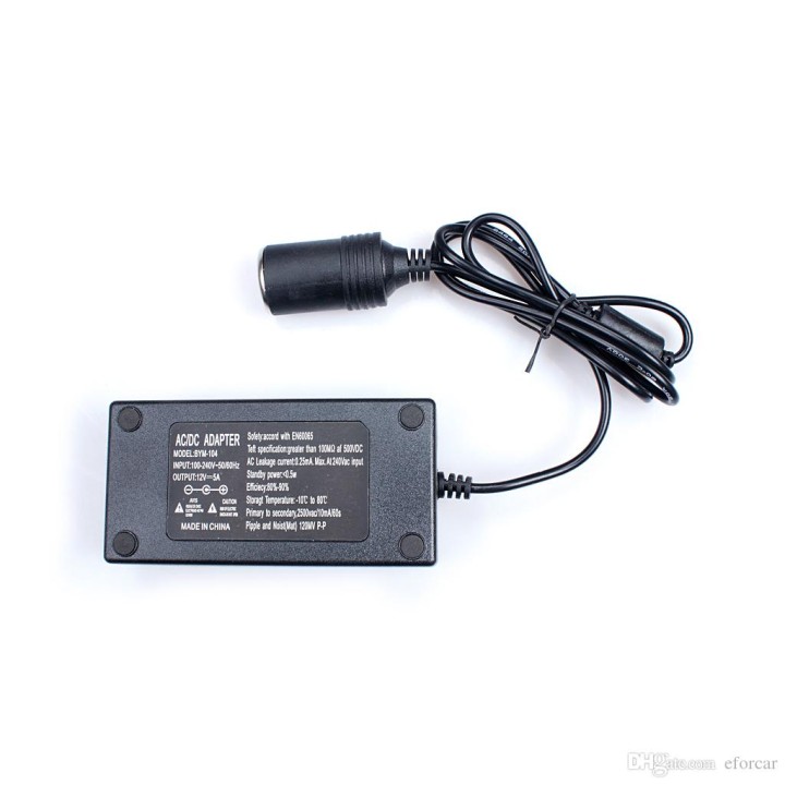 Car Power Adapter AC 110v-220v Per sigaretta di CC 12v 5a 60w accendisigari Inverter Adapter myvolts - 1