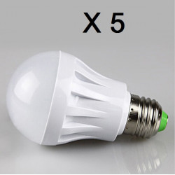 5 X 7w led bulb lighting e27 220v 240v white light jr international - 1