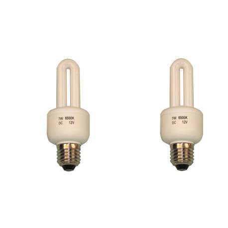 Lot de 2 ampoules fluo 12v compacte 4w 5w 6w 7w e27 économie énergie  lumiere basse consommation