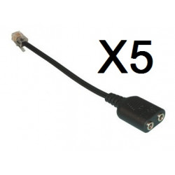 5 X phone adaptor Headset Cable 2 X 3.5mm To RJ9 Jack Adapter Convertor For Connecting Your Own Analog Headphone To Chat On Tele