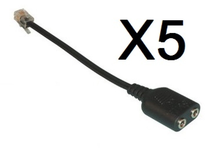 5 X Adaptador casco telefonico telefono microfono micro casco msn yahoo skype voip adaptador convertidor jr international - 1