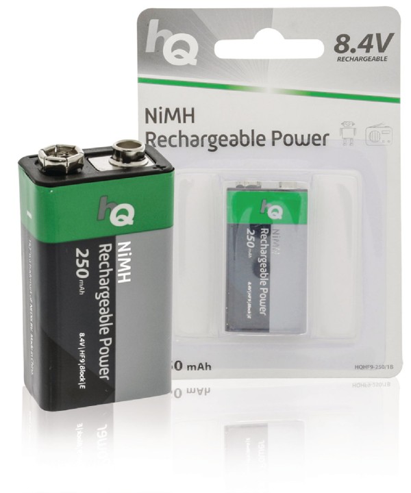 batería 9V Ni / MH recargable 250mAh HQ hq - 1