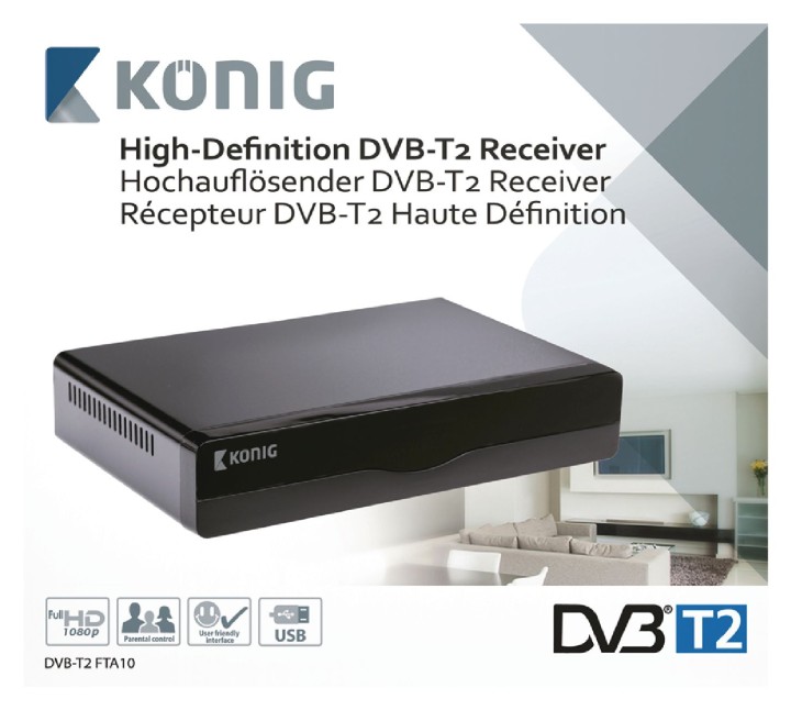 DVB-T2-Empfänger HD DVR Schwarz nedis - 3