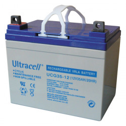 Batteria accu gel ricaricabile piombo 12v 35a 35ah accumulatore solare energia elettrica ucg35 12 ultracell - 1