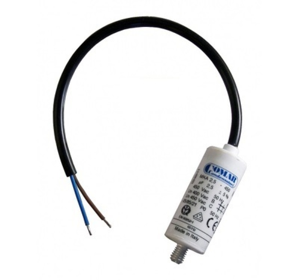 Condensador 2.5 micro farad 450v 50 60 hz condensador de arranque motor universal with wire aerzetix - 1