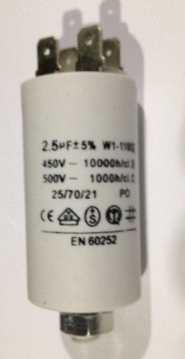 Condensador 2 mfmicro farad 450v 50 60 hz condensador de arranque motor universal a borne am w1 11002 aerzetix - 1