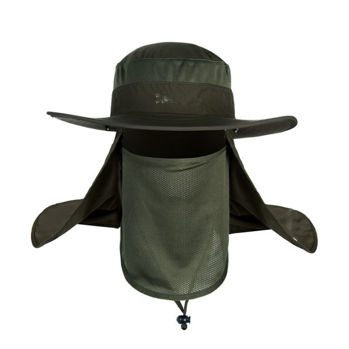 Climbing wide brim waterproof fishing hat sun UV protection summer bucket hat with Neck Face Curtain Cycling Breathable Visors j