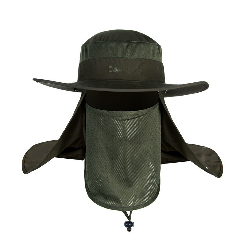 MagiDeal Wide Brim Angeln Hut Sonnenschutz Cap Mesh Boonie Bucket Hat 