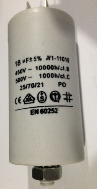 Condenser 18mf micro farad 450v 50 60hz universal motor starting condenser with terminal am w1 11018 rooslow - 1