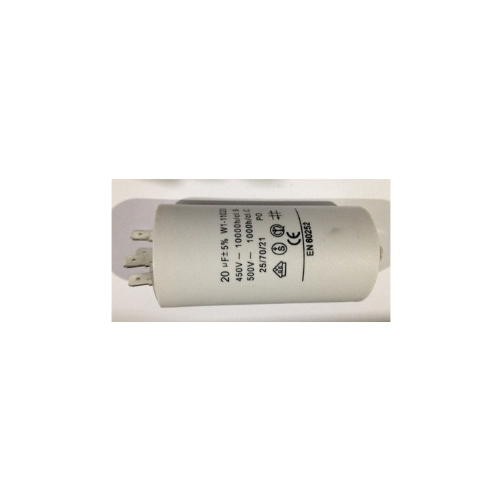 Condensador 20 mf micro farad 450v 50 60 hz condensador de arranque motor universal a borne am w1 11020 rohs - 1