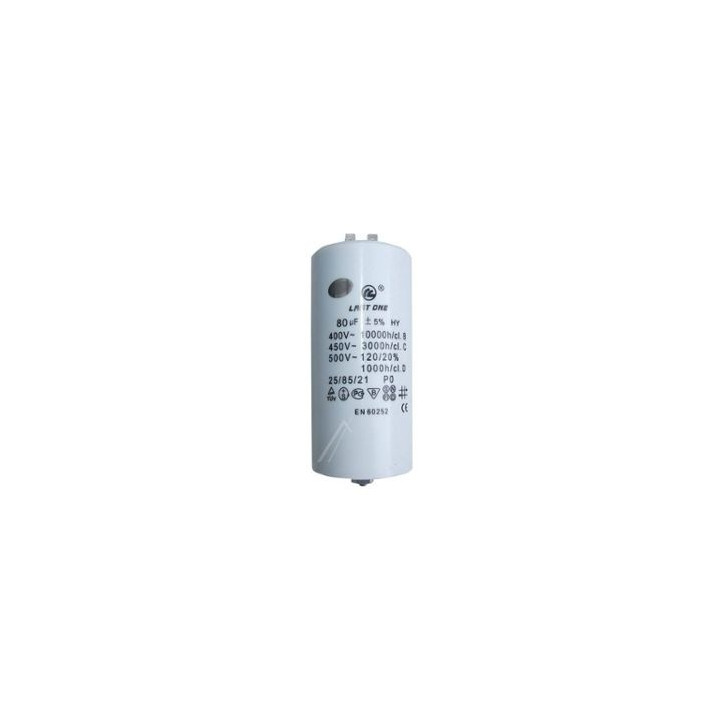 Capacitor 80 mf micro farad 450v 50 60 hz universal motor start capacitor with am terminal w1 11008 divers marques - 1