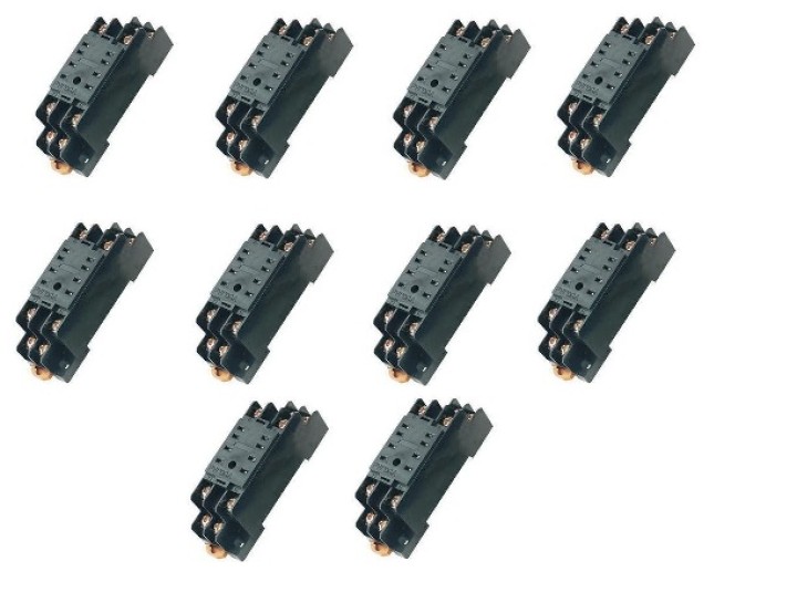 10 X Relay socket pyf08a omron 8 pin din rail for my-2 my2nj hh52p h3y-2, st6p deamx - 1
