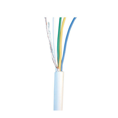 Cable flexible 4 x 0,22 blindado blanco ø4mm (1m) para centrales de alarma sistemas seguridad alarmas conexion jr international 