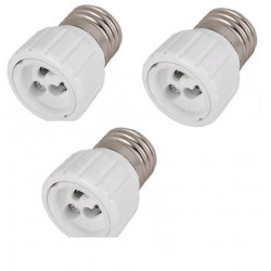 3 pcs e27 to gu10 adapter converter base holder socket for led light lamp bulbs 12v 24v 48v 220v lampholder conversion jr  inter