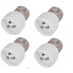4 pcs e27 to gu10 adapter converter base holder socket for led light lamp bulbs 12v 24v 48v 220v lampholder conversion toogoo - 
